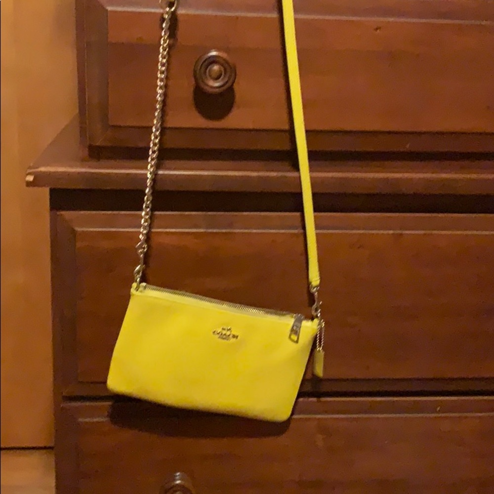 Leather coach clutch !